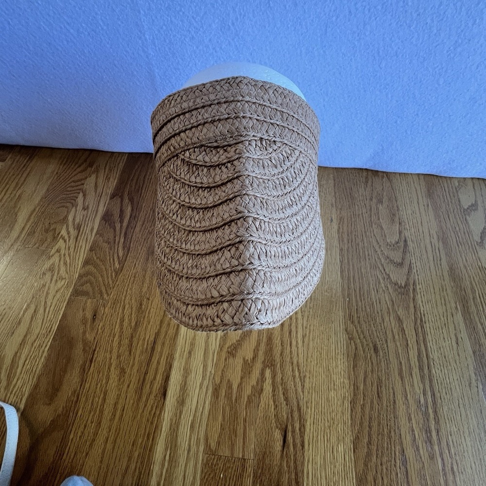 Madewell Straw Visor Hat Natural Tan Woven Sun Hat Minimalist Resort Coastal - Picture 3 of 10